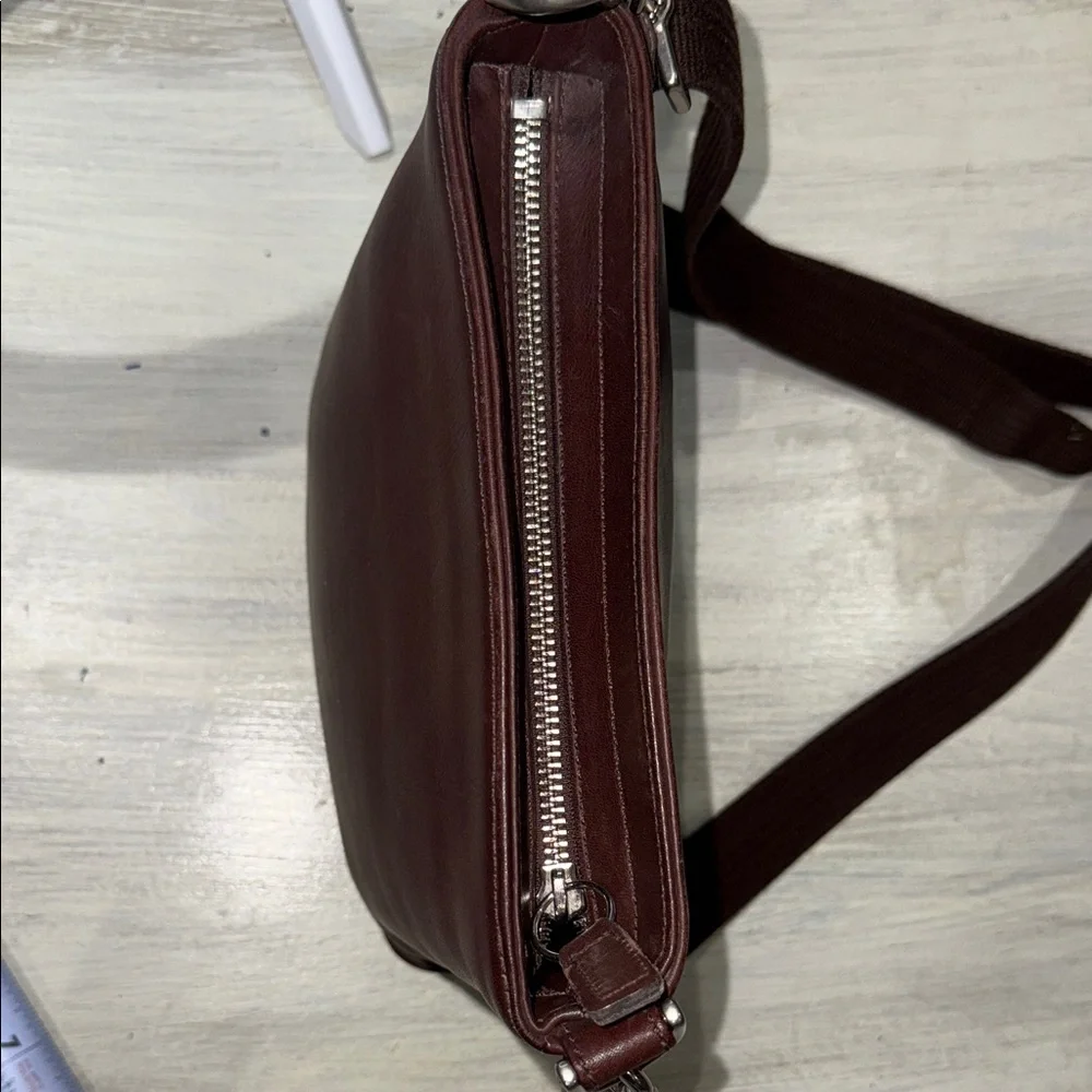 Vintage Coach Dark Brown Leatherwear Messenger/Crossbody Bag-AOD-9433